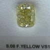 8.08 Carat CUSHION Shape YELLOW Color Diamond