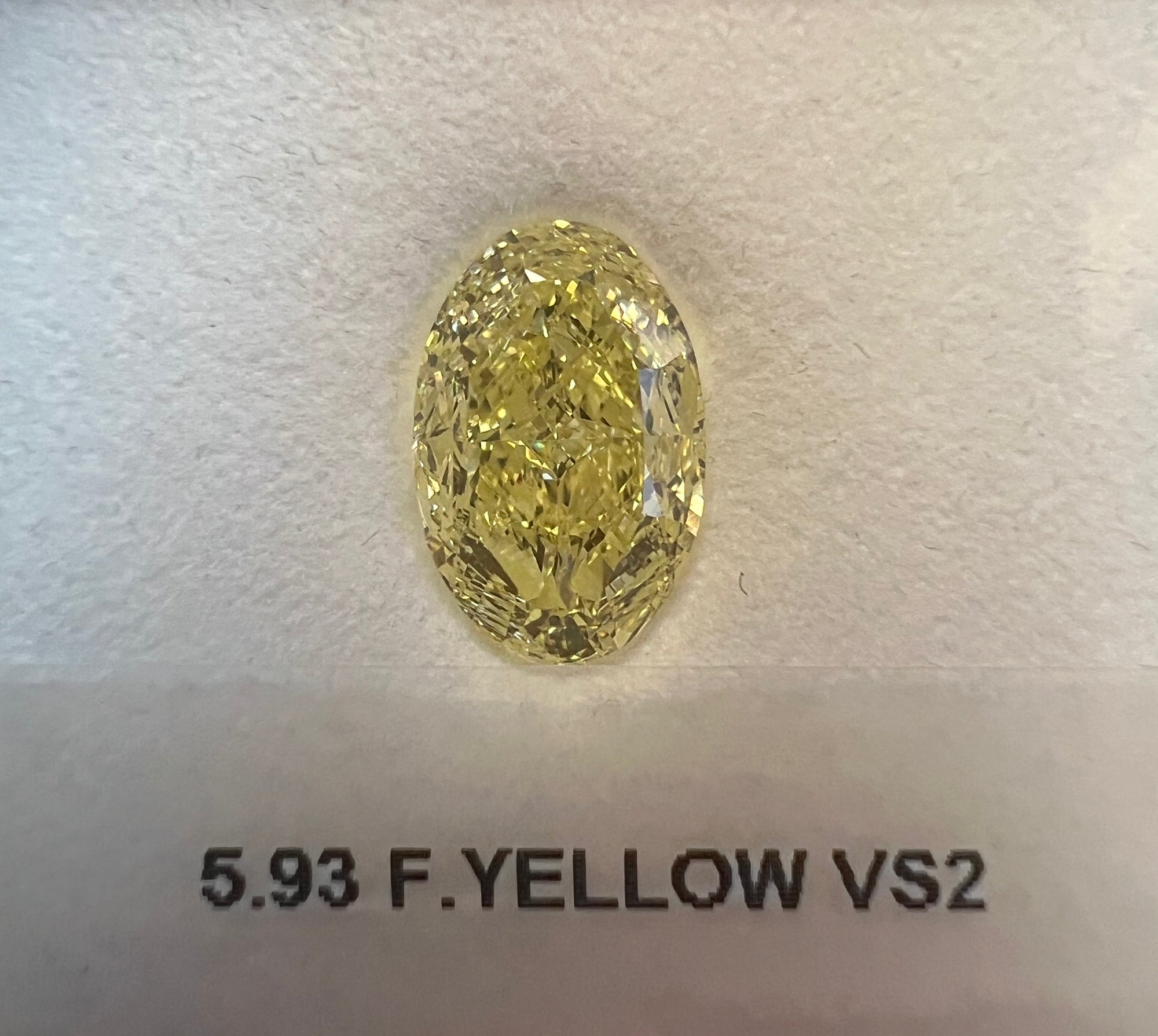 5.93 Carat OVAL Shape YELLOW Color Diamond