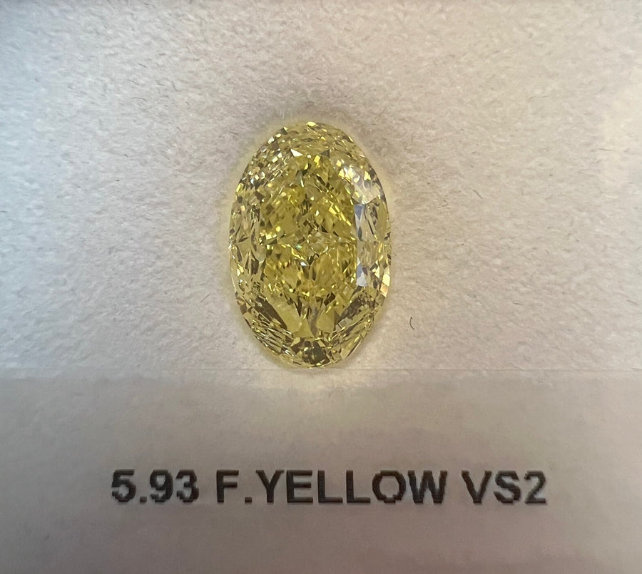 5.93 Carat OVAL Shape YELLOW Color Diamond