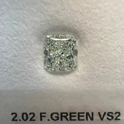 Fancy Green Diamond 2.02 Carat RADIANT Shape