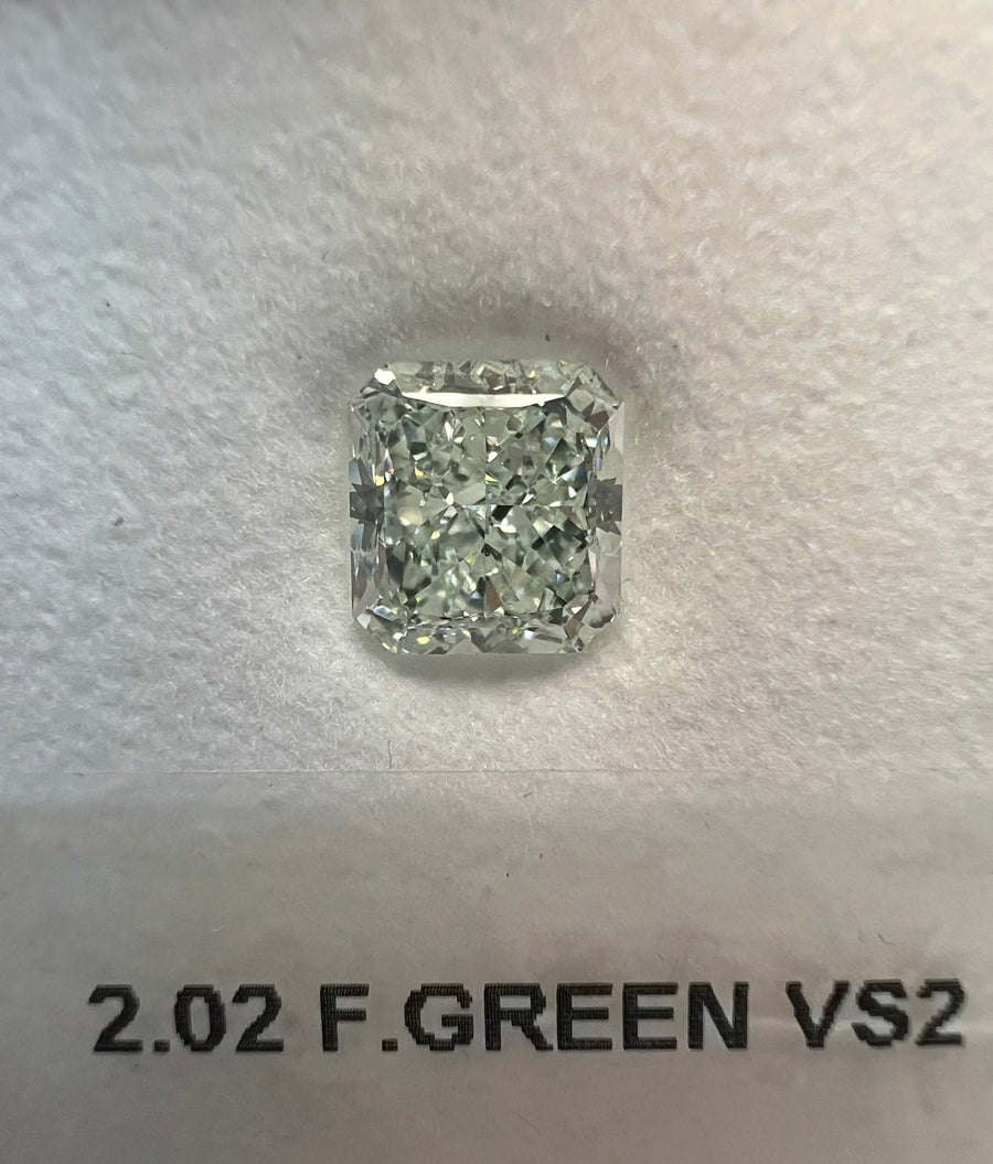 Fancy Green Diamond 2.02 Carat RADIANT Shape