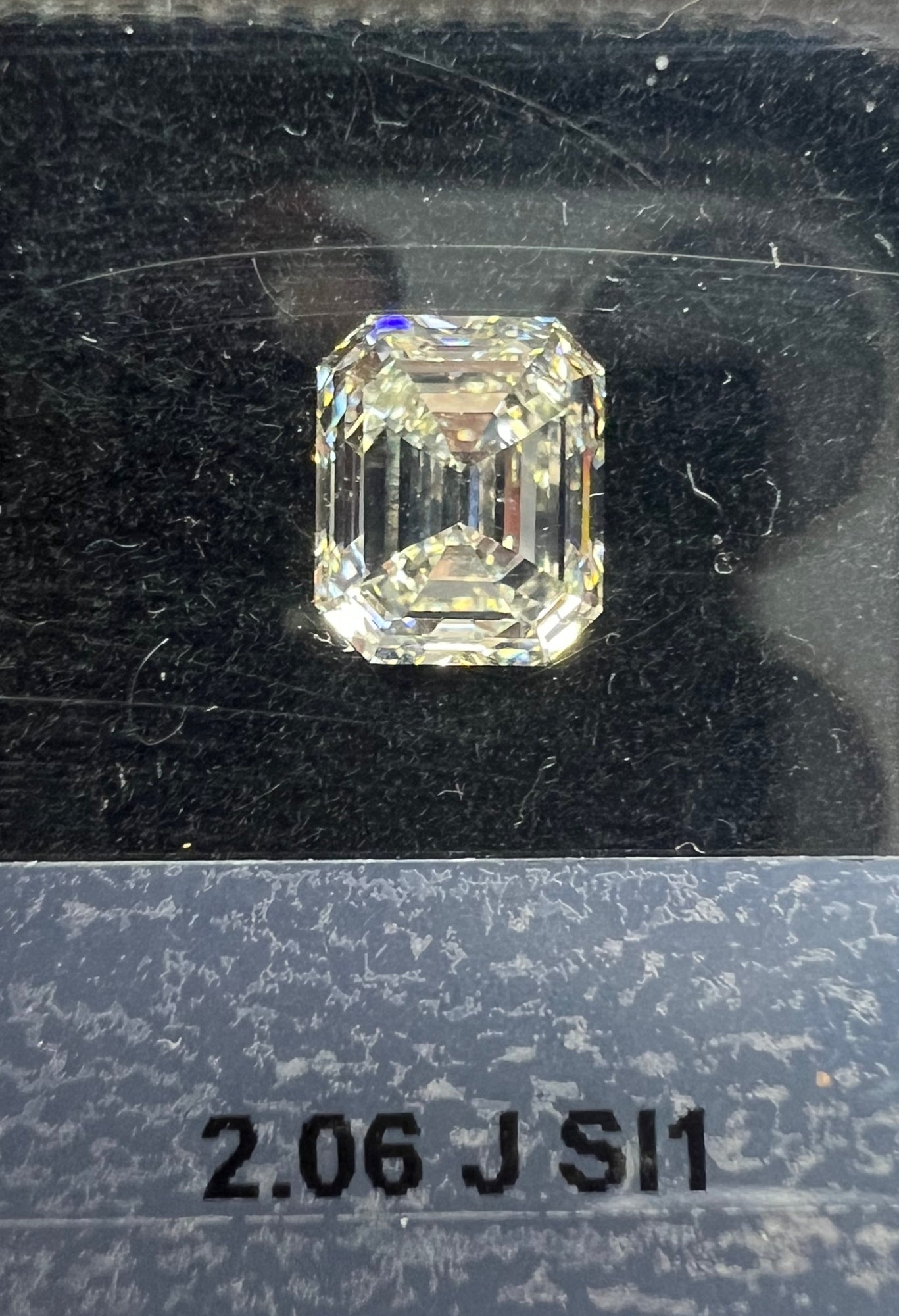 2.06 Carat EMERALD Shape J Color Diamond