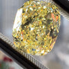 YELLOW Diamond, 2.57 Carat, CUSHION Shape, VS1 Clarity