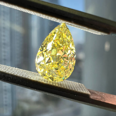 YELLOW Diamond, 1.50 Carat, PEAR Shape, SI1 Clarity