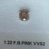 Pink diamond, 1.22 carat, radiant shape, VVS2 clarity