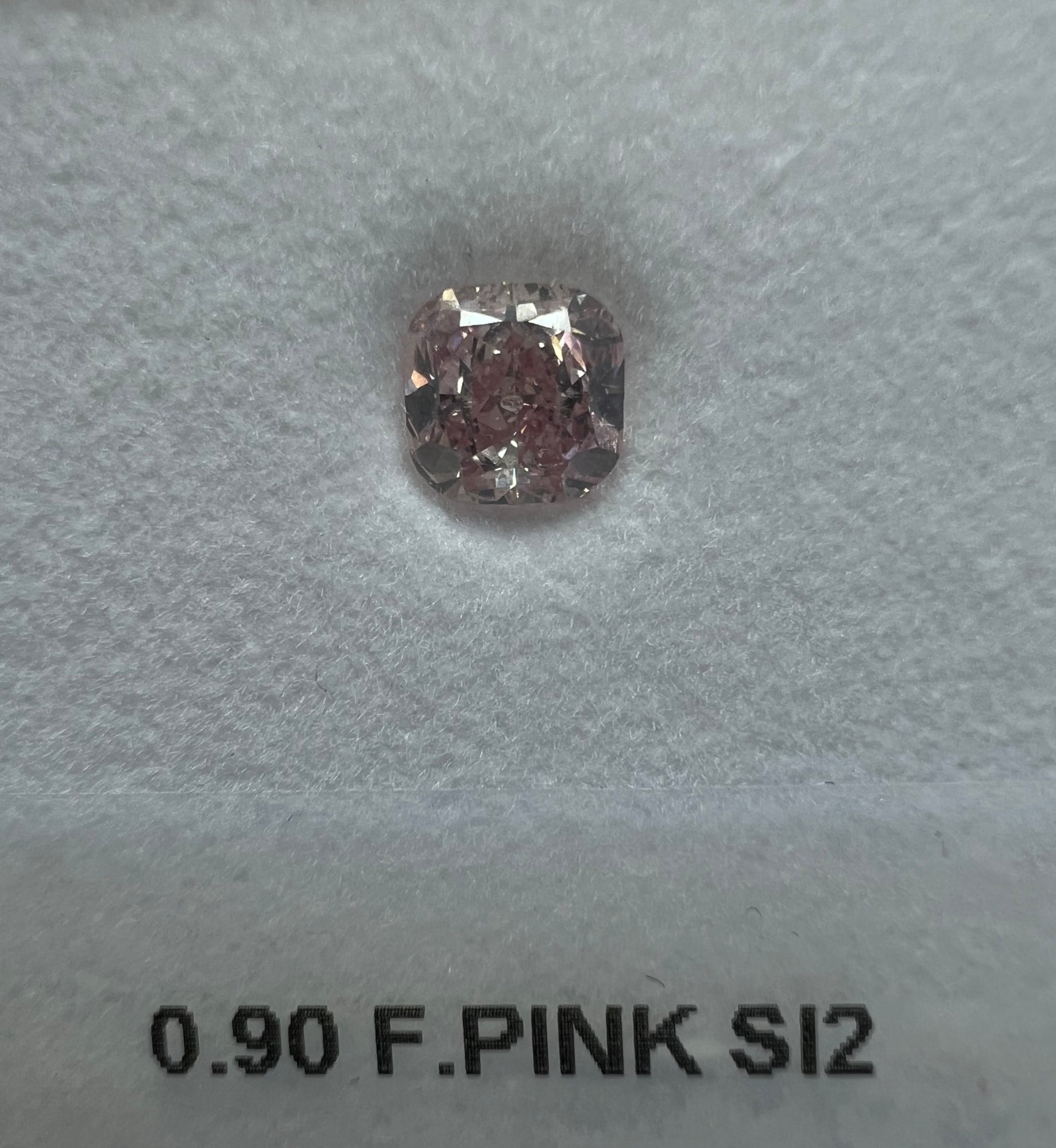 PINK Diamond, 0.90 Carat, CUSHION Shape, SI2 Clarity