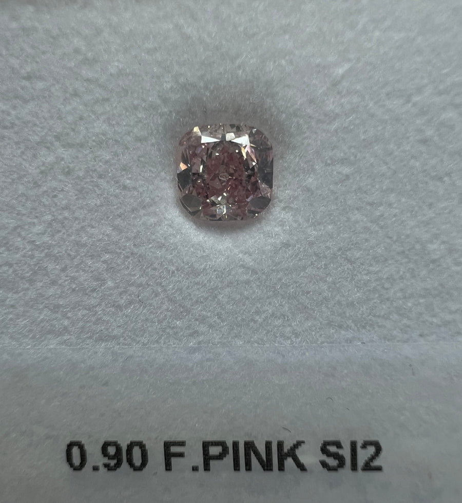 PINK Diamond, 0.90 Carat, CUSHION Shape, SI2 Clarity