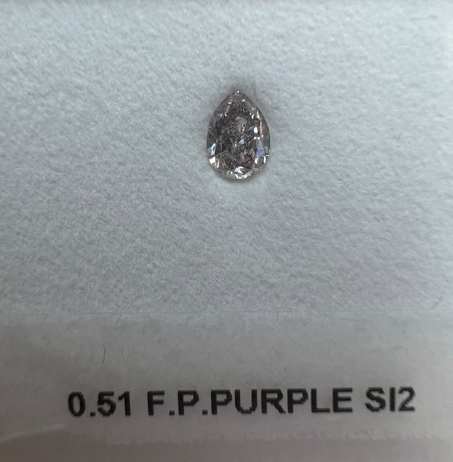 0.51 Carat PEAR Shape PURPLE Color Diamond