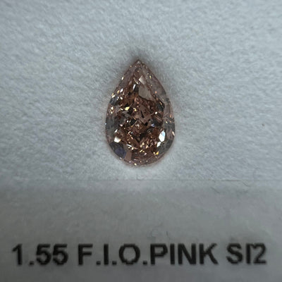PINK Diamond, 1.55 Carat, PEAR Shape, SI2 Clarity