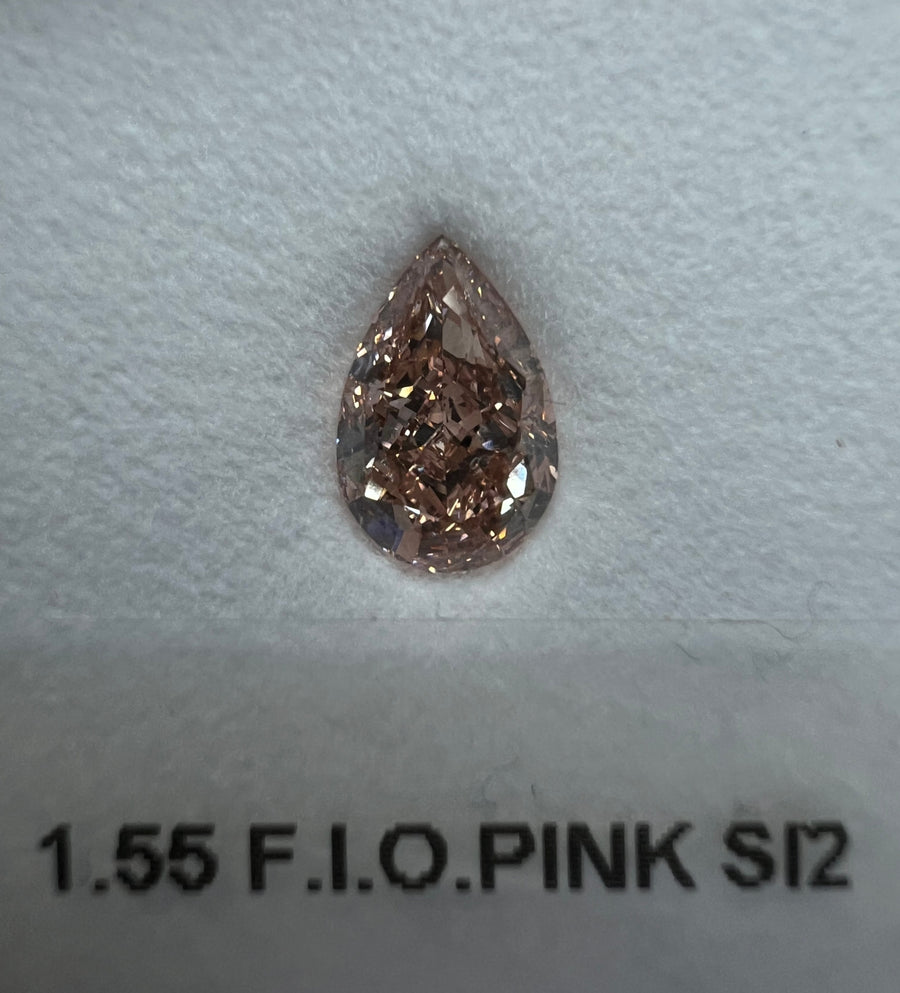 PINK Diamond, 1.55 Carat, PEAR Shape, SI2 Clarity