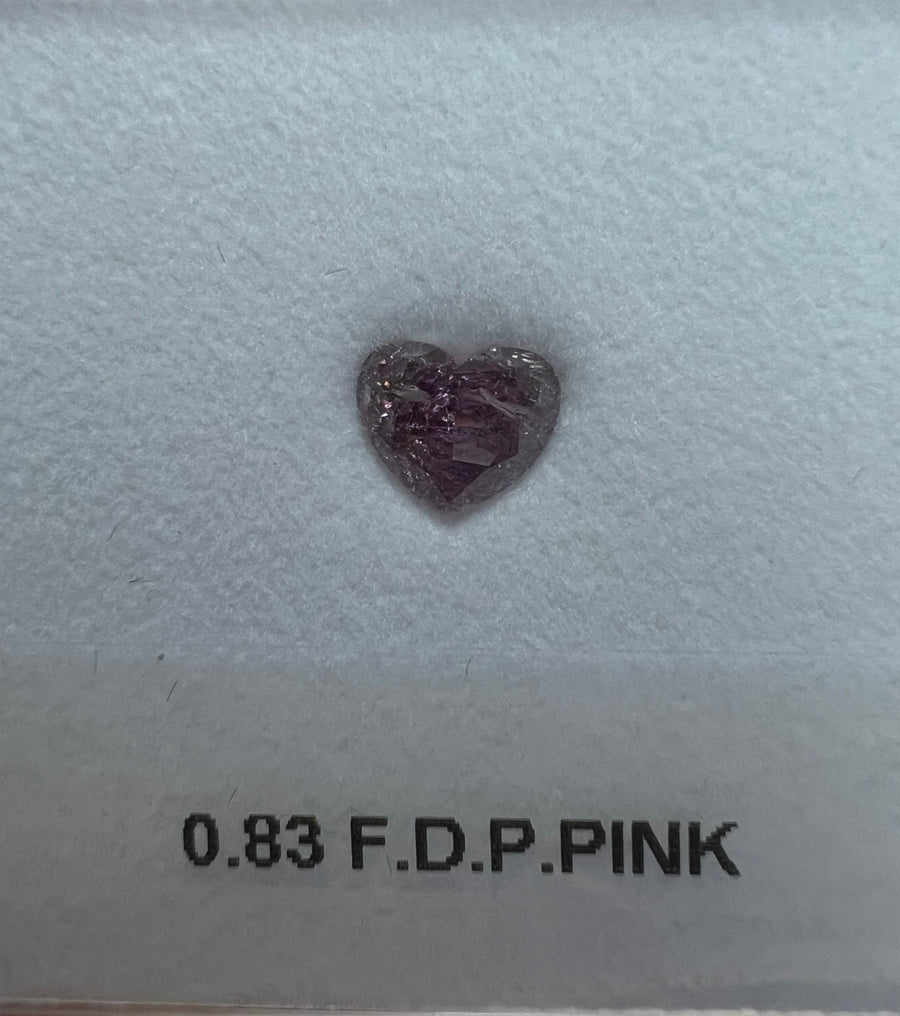 0.83 Carat HEART Shape PINK Color Diamond