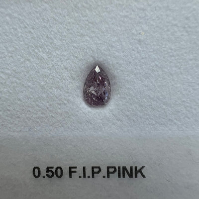 0.50 Carat PEAR Shape PINK Color Diamond