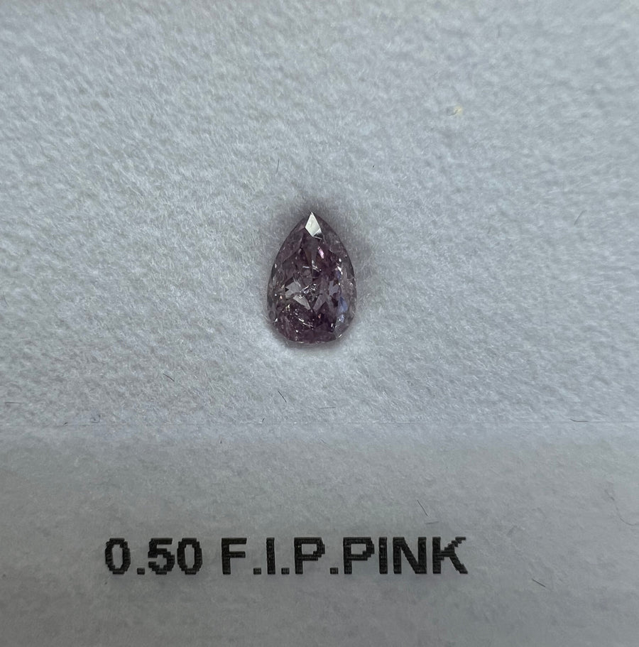 0.50 Carat PEAR Shape PINK Color Diamond