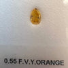 0.55 Carat PEAR Shape ORANGE Color Diamond