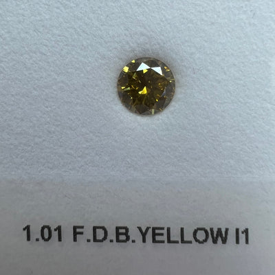 1.01 Carat ROUND Shape YELLOW Color Diamond