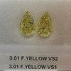 3.01 Carat PEAR Shape FANCY YELLOW Diamond VS2
