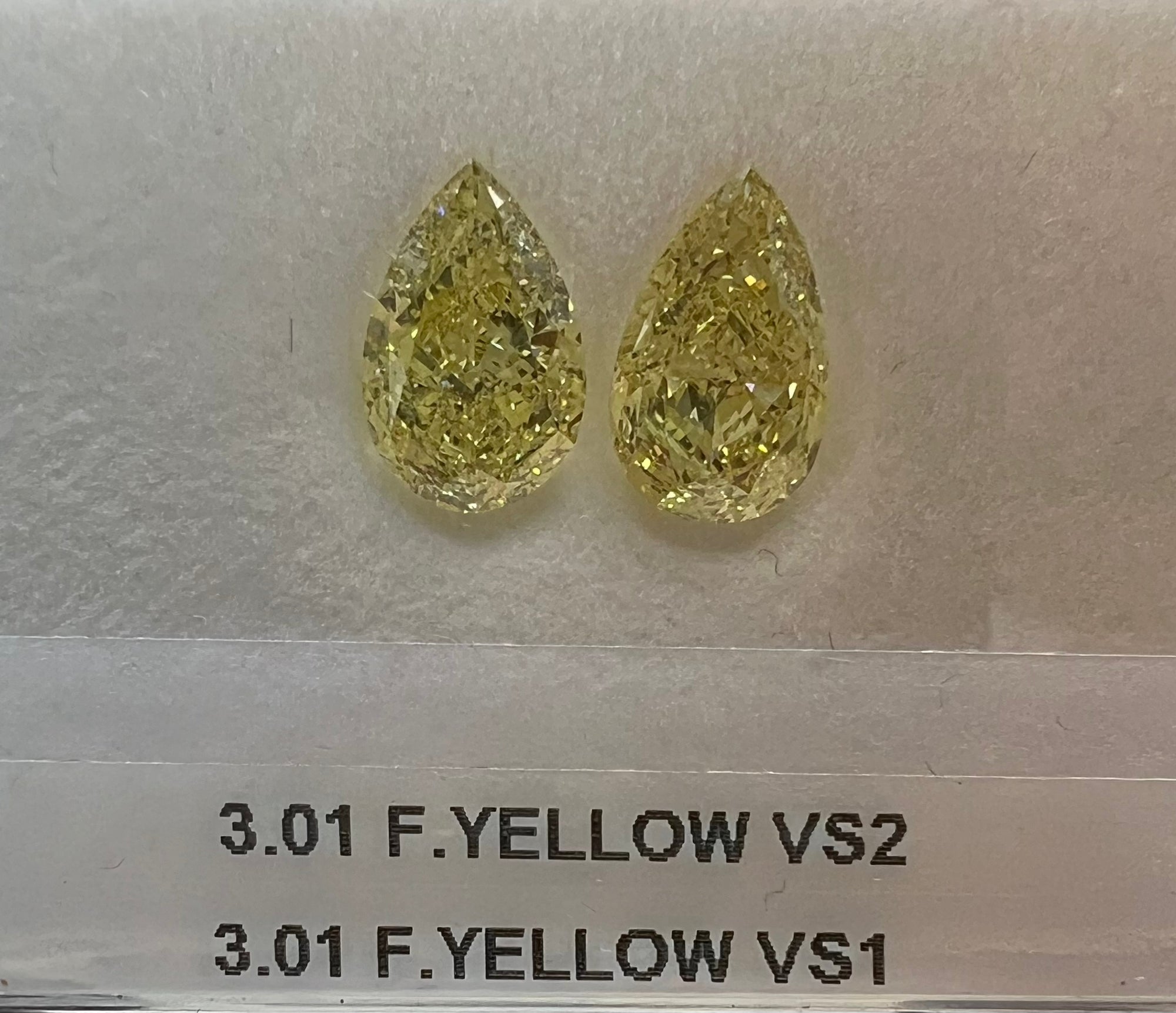 3.01 Carat PEAR Shape FANCY YELLOW Color Diamond