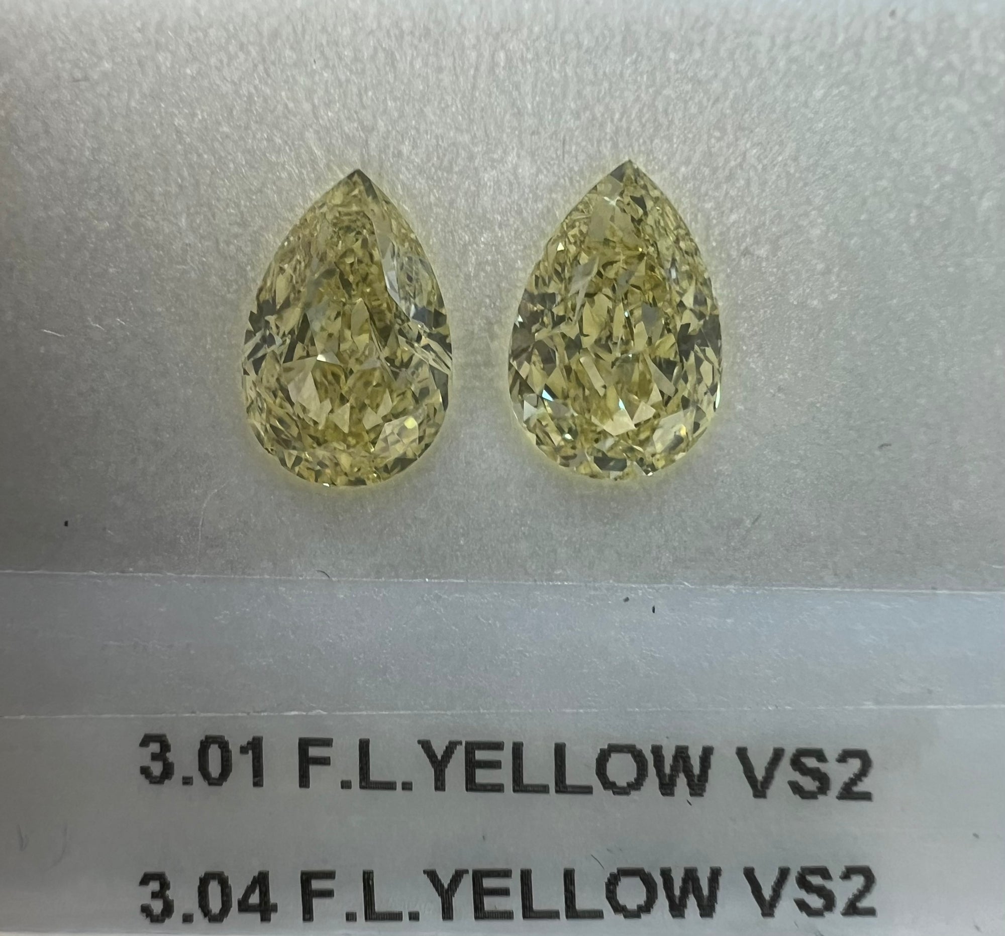 3.04 Carat PEAR Shape YELLOW Color Diamond
