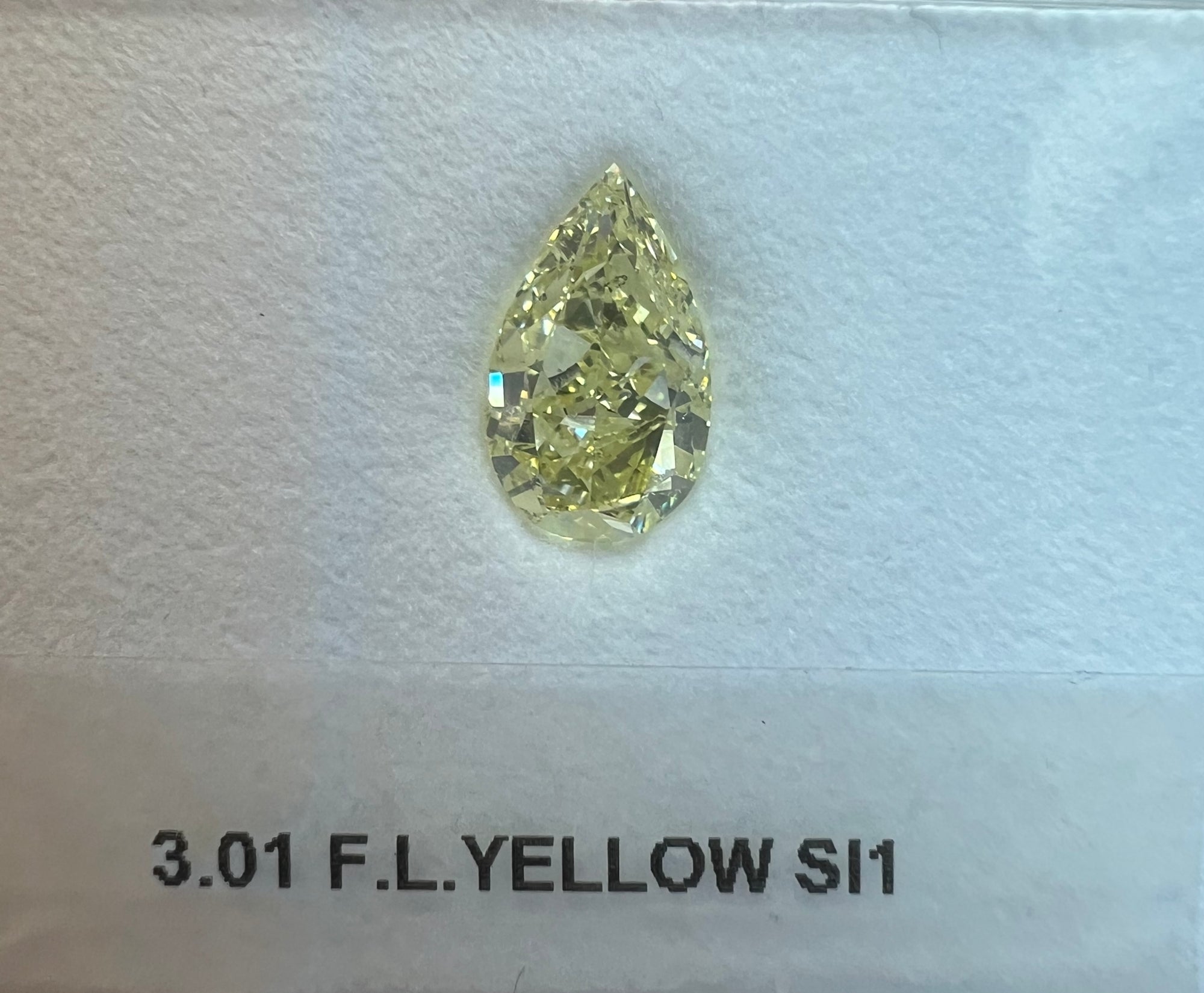3.01 Carat PEAR Shape YELLOW Color Diamond