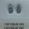 BLUE Diamond, 1.02 Carat, PEAR Shape, VS2 Clarity