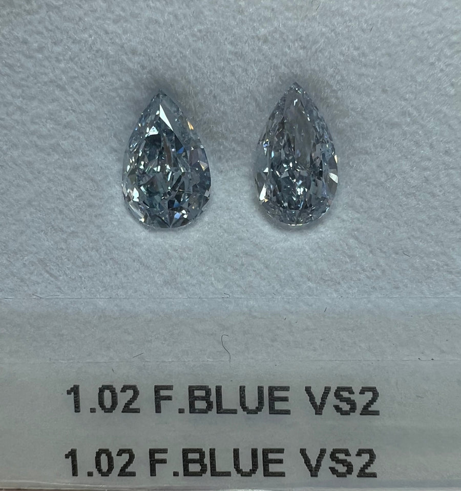 BLUE Diamond, 1.02 Carat, PEAR Shape, VS2 Clarity