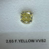 2.03 Carat RADIANT Shape YELLOW Color Diamond