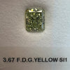 3.67 Carat RADIANT Shape GREEN YELLOW Color Diamond
