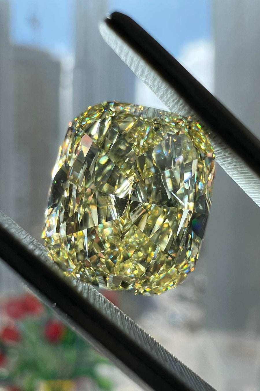 3.32 Carat CUSHION Shape YELLOW Color Diamond