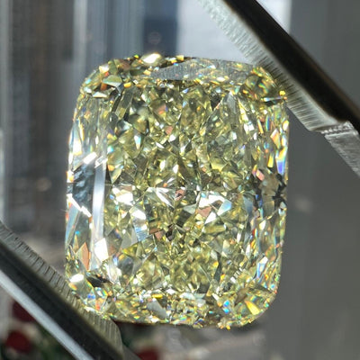 12.77 Carat CUSHION Shape YELLOW Color Diamond