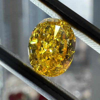 1.00 Carat OVAL Shape YELLOW Color Diamond