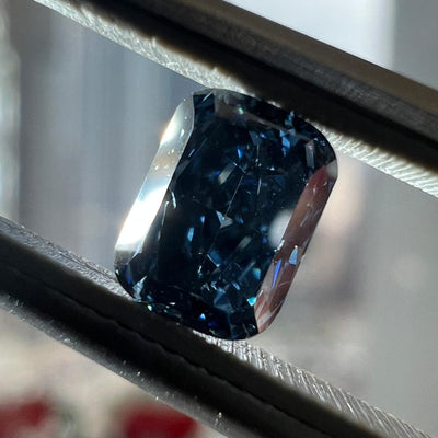 BLUE Diamond, 0.50 Carat, CUSHION Shape, SI2 Clarity