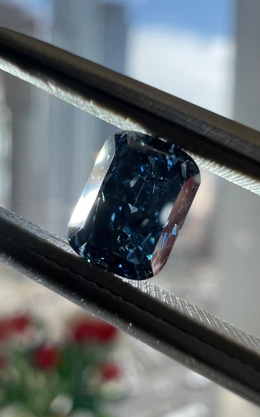 BLUE Diamond, 0.50 Carat, CUSHION Shape, SI2 Clarity