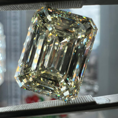 15.01 Carat EMERALD Shape S-T Color Diamond