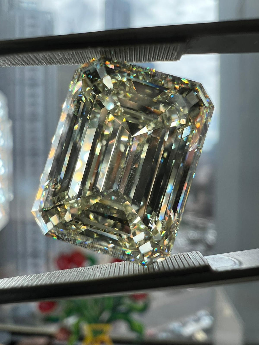 15.01 Carat EMERALD Shape S-T Color Diamond