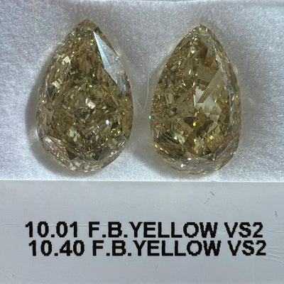 10.40 Carat PEAR Shape YELLOW Color Diamond