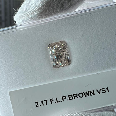 2.17 Carat CUSHION Shape FANCY LIGHT PINKISH BROWN Color Diamond