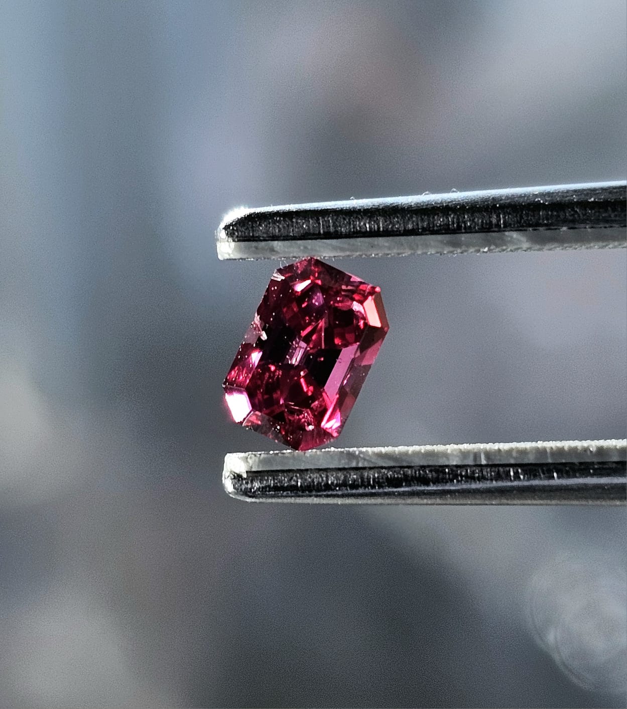 Red Diamond, 0.47 Carat, Emerald Shape, SI2 Clarity