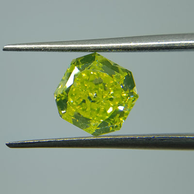 GREEN YELLOW Diamond, 2.31 Carat, RADIANT Shape, SI1 Clarity - VMK Diamonds