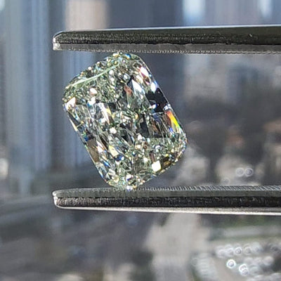 GREEN Diamond, 3.34 Carat, CUSHION Shape, SI2 Clarity