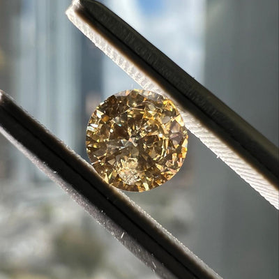 YELLOW Diamond, 0.44 Carat, ROUND Shape