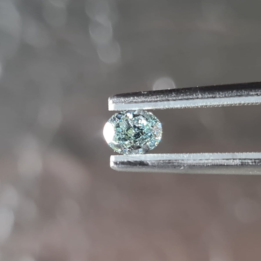 0.50 Carat OVAL Shape GREEN Color Diamond