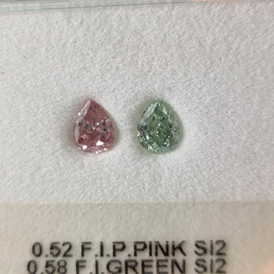0.52 Carat PEAR Shape PINK Color Diamond