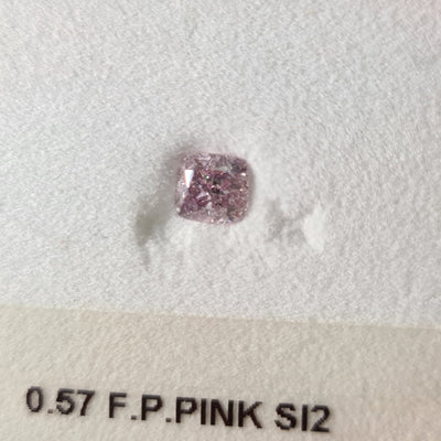 0.57 Carat CUSHION Shape PINK Color Diamond