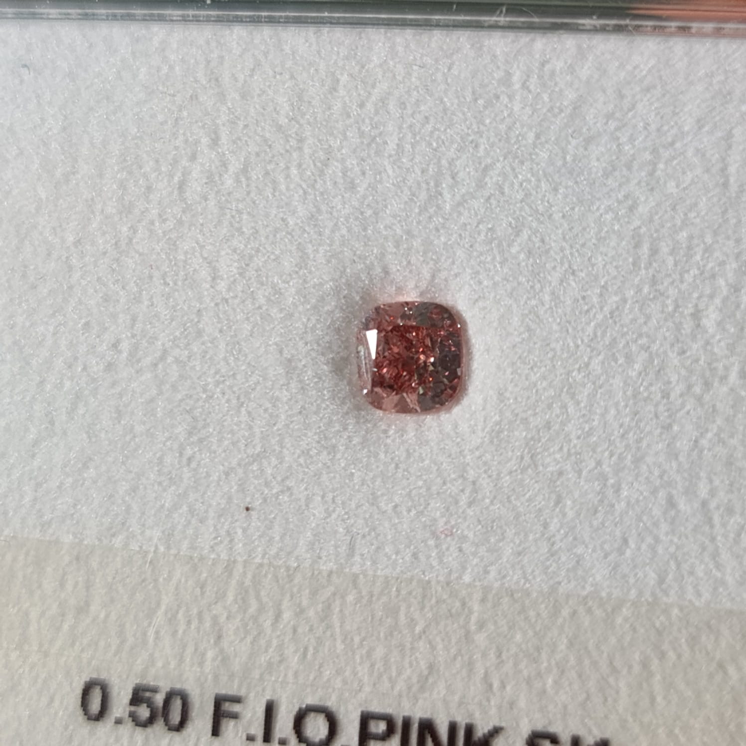 0.50 Carat CUSHION Shape PINK Color Diamond