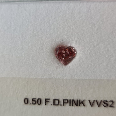 0.50 Carat HEART Shape PINK Color Diamond