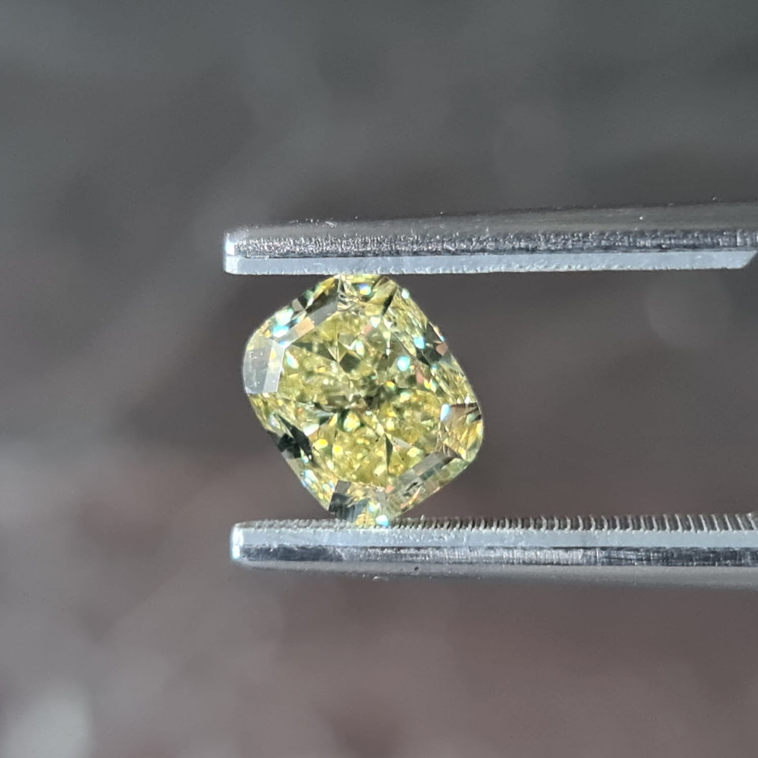 2.02 Carat CUSHION Shape Lemony YELLOW Color Diamond - VMK Diamonds