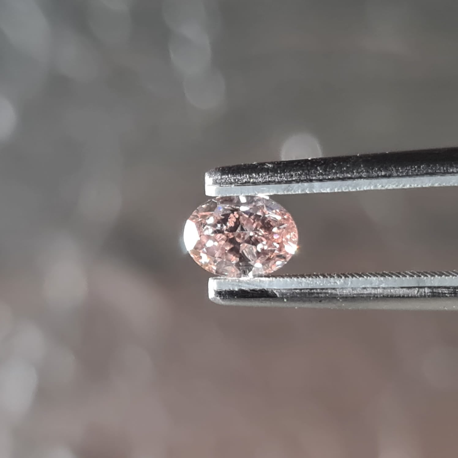 0.71 Carat OVAL Shape ORANGEY PINK Color Diamond - VMK Diamonds