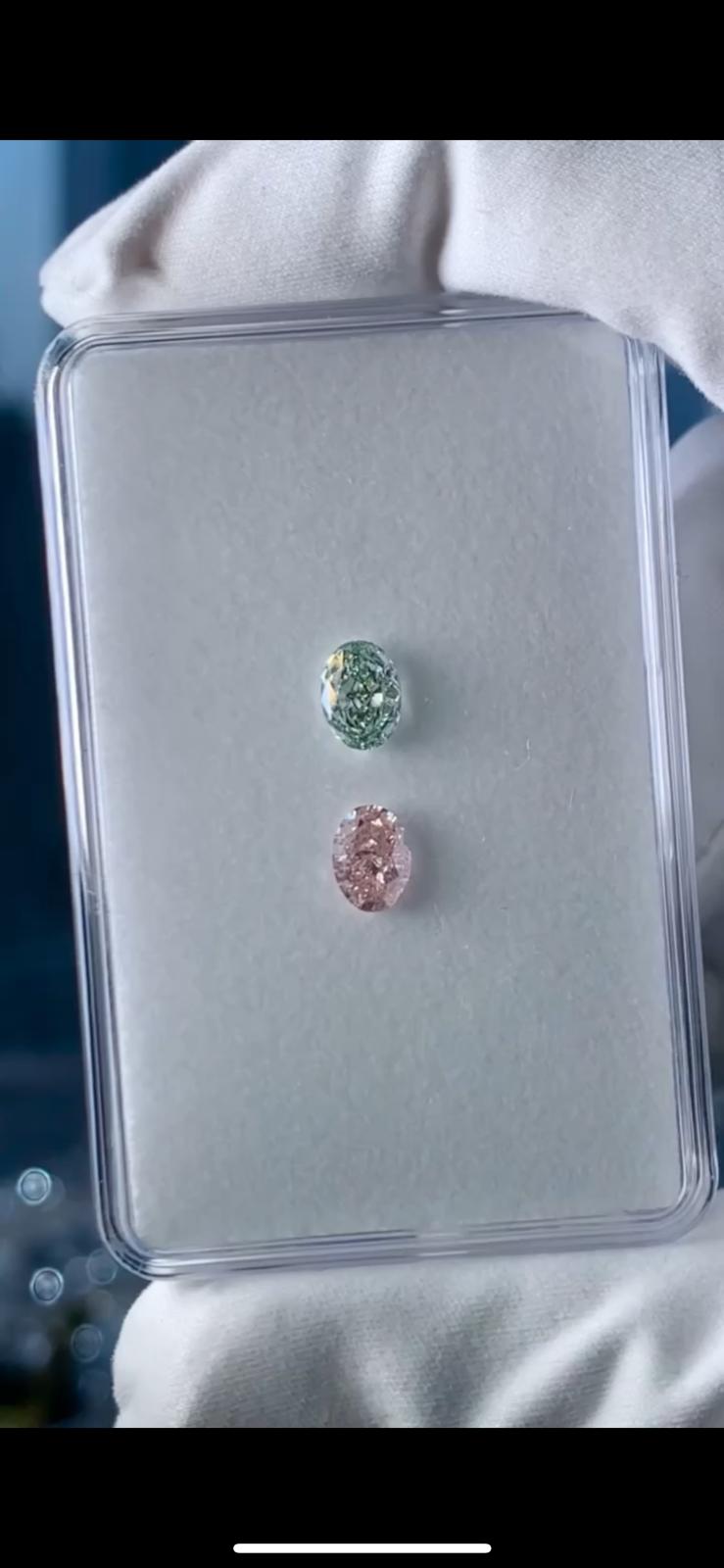 0.70 Carat OVAL Shape GREEN Color Diamond