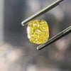 4.20 Carat CUSHION Shape YELLOW Color Diamond