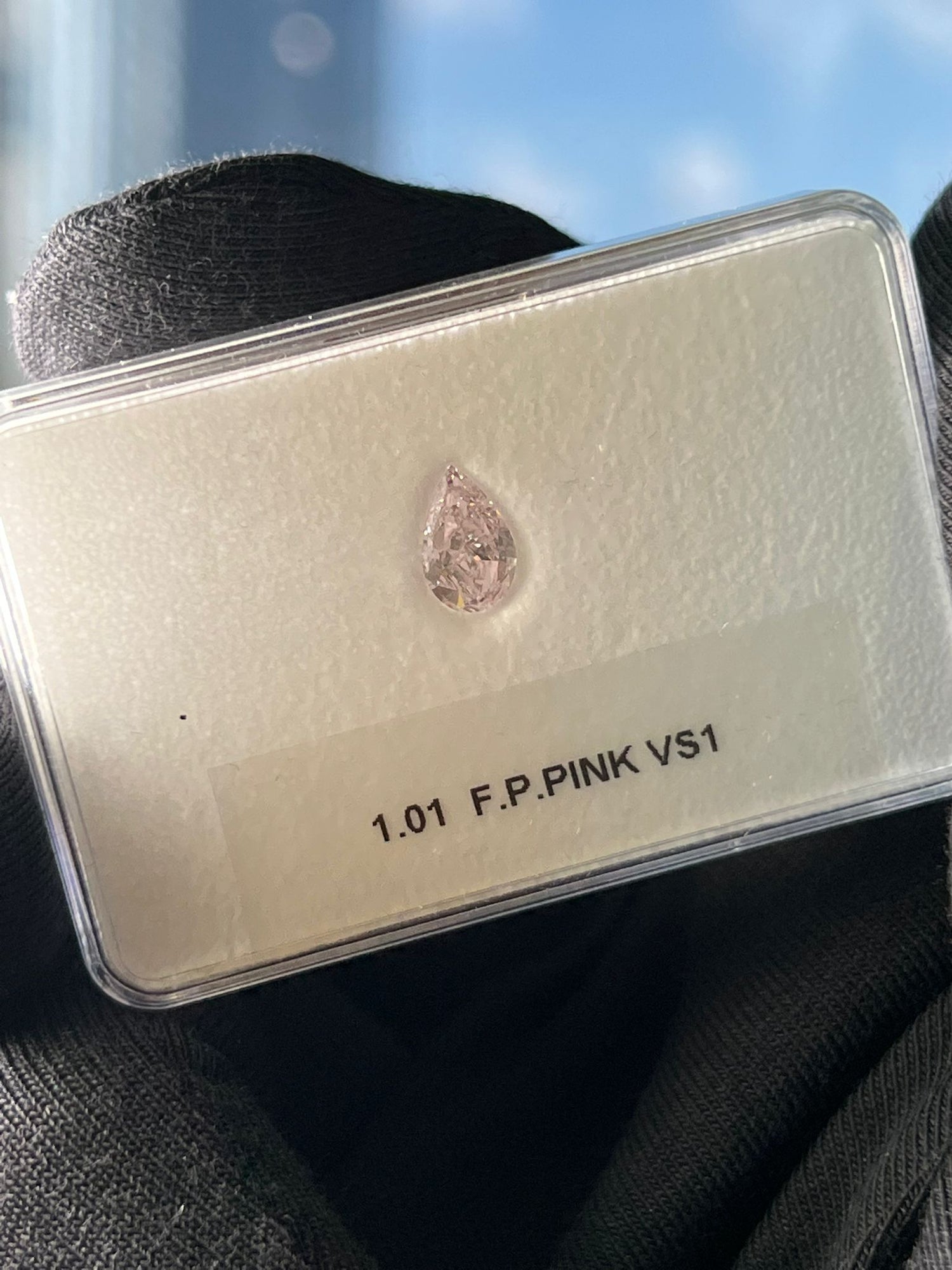 1.01 Carat PEAR Shape PINK Color Diamond